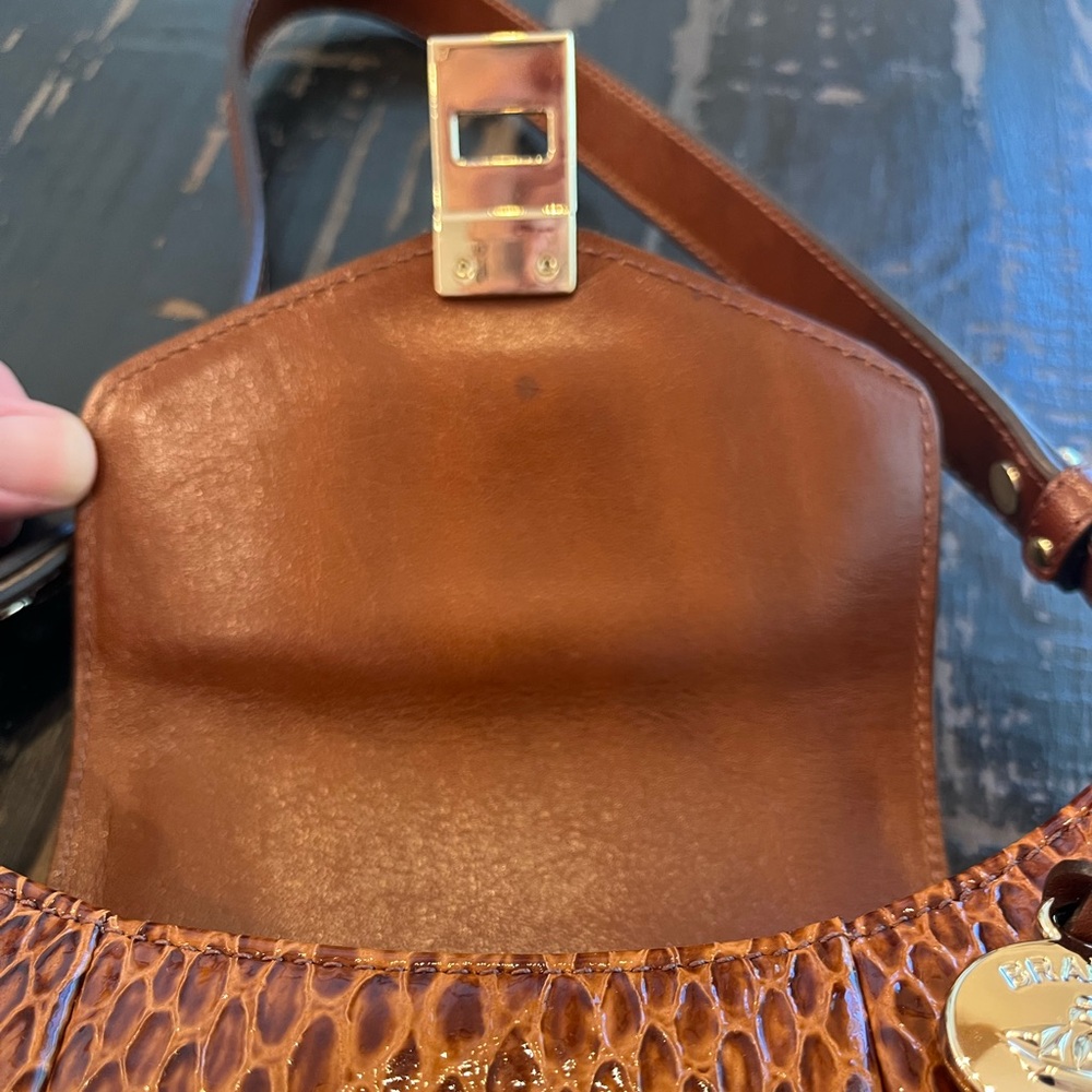 Brahmin Esme Nutmeg Janeway Snakeskin Embossed Shoulder Bag - Picture 10 of 16